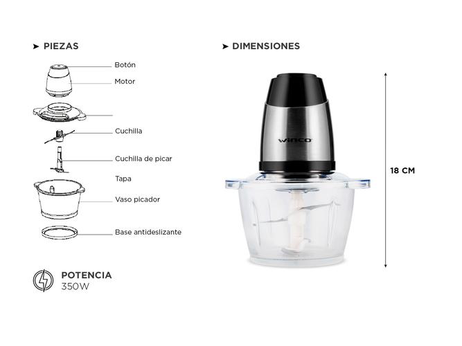 Multipicadora Winco W1810 Procesadora de alimentos 1.2 litros - 3