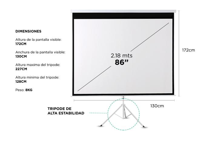 Pantalla Para Proyector Gadnic 86