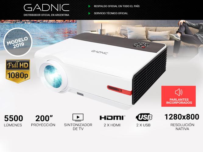 Proyector Gadnic Iron Style 5500 Lúmenes USB HDMI Sinto TV - 1