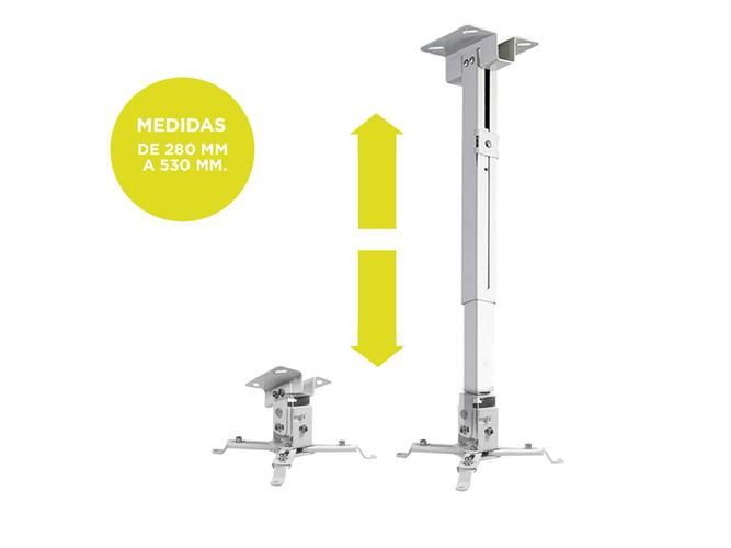 Soporte Proyector Techo o Pared Extensión 40 a 60cm Inclinación Regulable Resistente - 5