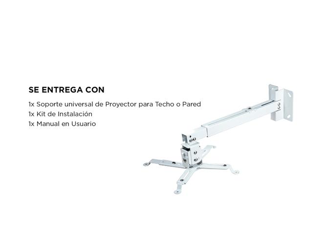 Soporte Proyector Techo o Pared Extensión 40 a 60cm Inclinación Regulable Resistente - 6