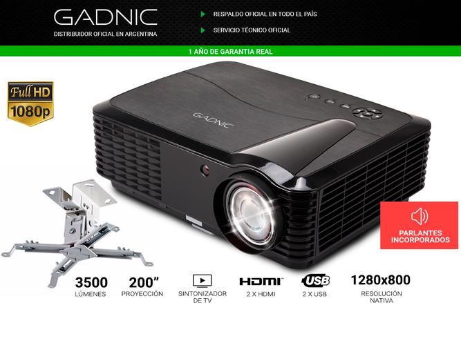 Proyector Gadnic Panoramic 2 3500 Lúmenes + Soporte Extensible Techo/Pared - 1