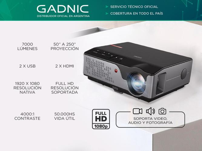 Proyector Gadnic Starpro 7000 Lúmenes HDMI x2 USB VGA - 1