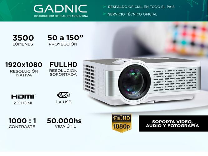 Proyector Gadnic United 3500 Lúmenes HDMI USB VGA - 1