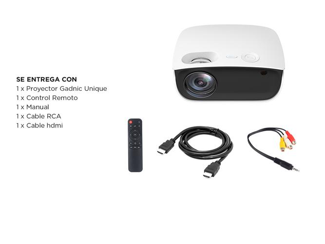 Proyector Gadnic Unique 2500 Lúmenes HDMI USB AV Full HD - 6