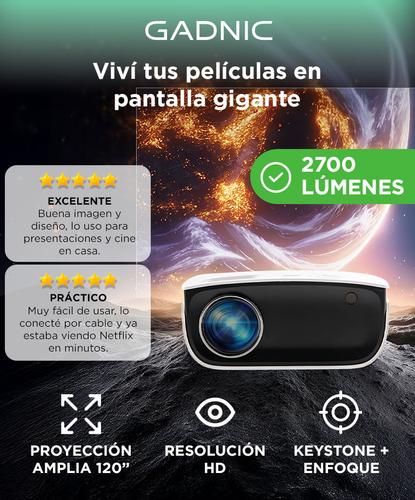 Proyector Gadnic Unique 2500 Lúmenes HDMI USB AV Full HD - 1