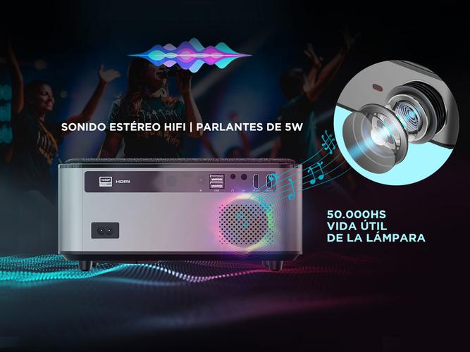 Proyector Gadnic Surr 5500 Lúmenes Con Filtro HEPA HDMI x 2 USB x 2 - 3