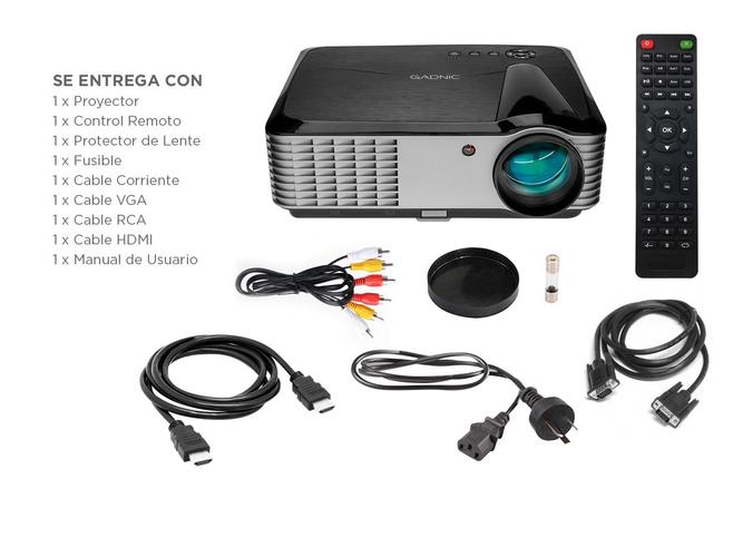 Proyector Gadnic Ultra View 6000 Lúmenes HDMI x 2 VGA USB - 6