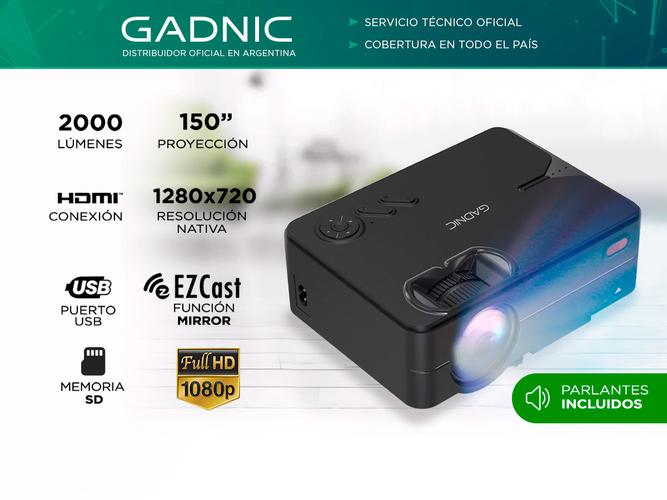 Proyector Gadnic Ultra Led 2000 Lúmenes Wifi HDMI USB VGA - 1