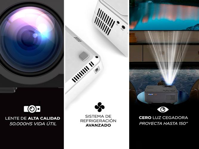 Proyector Gadnic Ultra Led 2000 Lúmenes Wifi HDMI USB VGA - 5