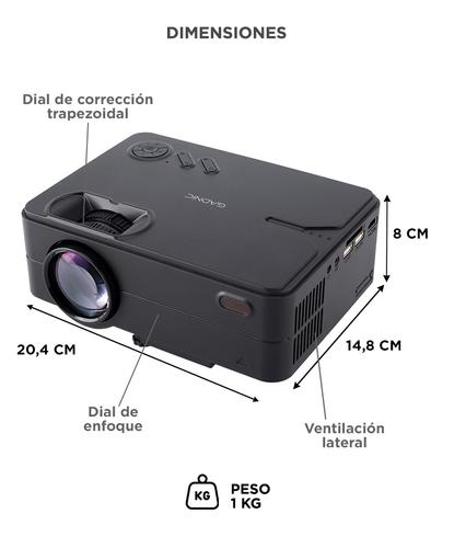 Proyector Gadnic Ultra Led 2000 Lúmenes HDMI USB VGA - 5