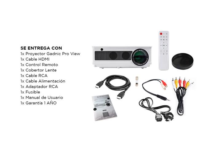 Proyector Gadnic Pro View 5000 Lúmenes HDMI x 2 VGA USB - 6