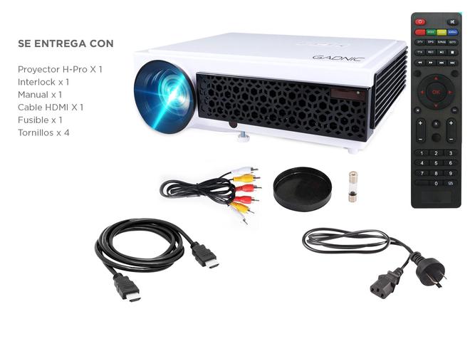 Proyector Gadnic H-Pro 4800 Lúmenes HDMI USB VGA - 6