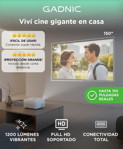 Proyector Gadnic Spectacular 1200 Lúmenes HDMI USB AV Full HD - 1