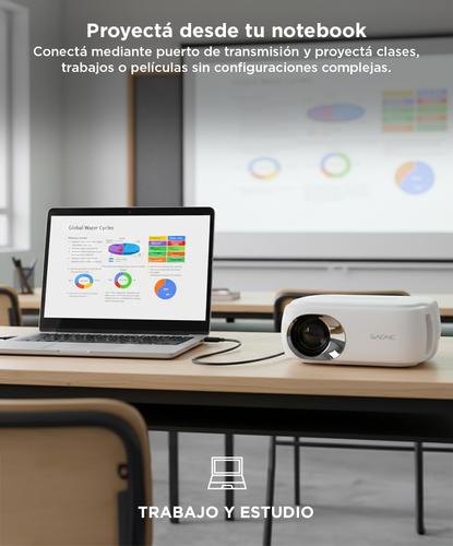Proyector Gadnic Spectacular 1200 Lúmenes HDMI USB AV Full HD - 2