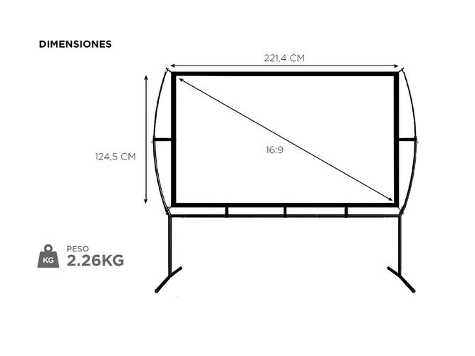 Pantalla de Proyector Gadnic con Soporte Plegable Portátil de 100 pulgadas - 4