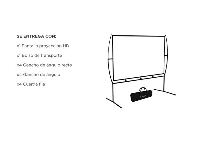 Pantalla de Proyector Gadnic con Soporte Plegable Portátil de 100 pulgadas - 5