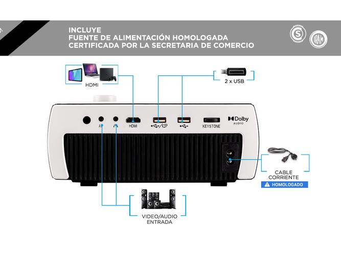 Proyector Bluetooth Gadnic VP250 5500 Lumens - 2