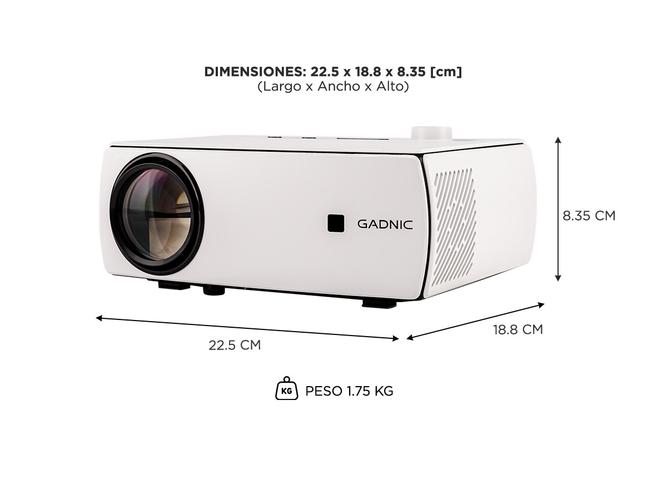 Proyector Bluetooth Gadnic VP250 5500 Lumens - 5