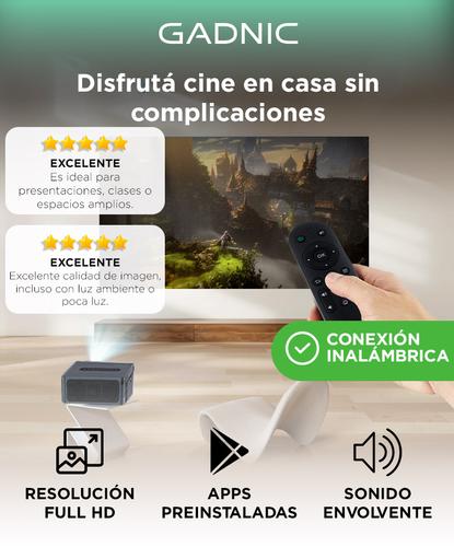 Proyector Gadnic 8000 Lumenes Sonido Envolvente - 1