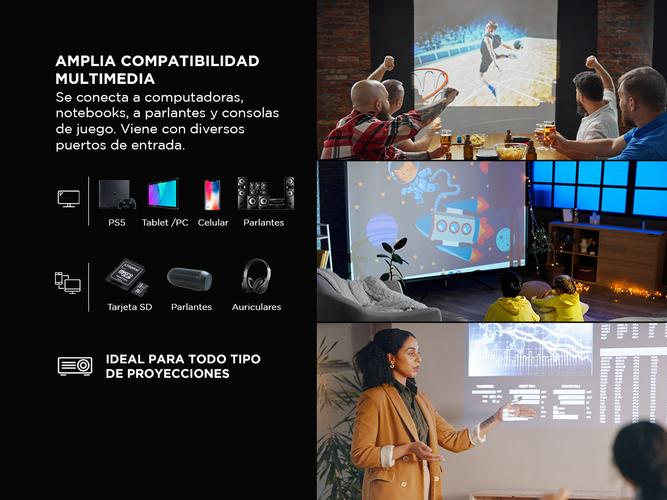 Proyector Gadnic Luminous Pro 6200 Lúmens Full HD Con Altavoz  - 2