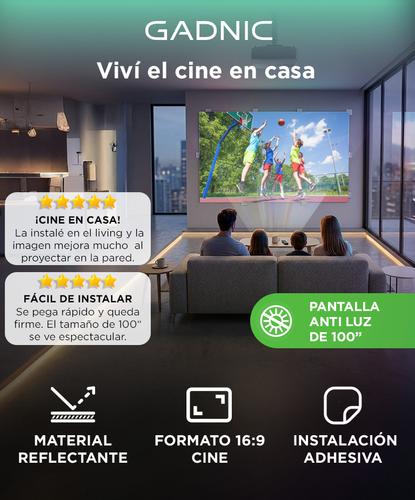 Pantalla Proyector Gadnic 100 Pulgadas Anti Luz Adhesiva Formato 169 - 1