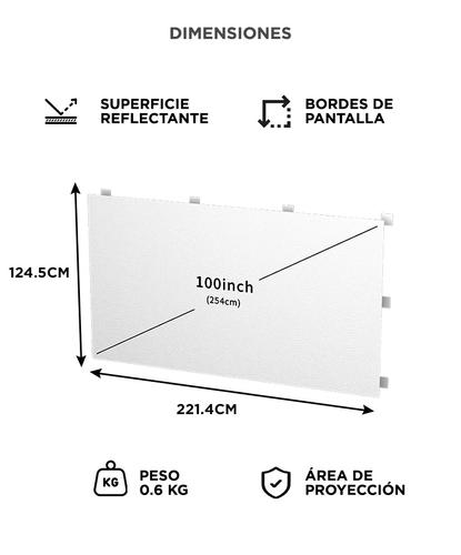 Pantalla Proyector Gadnic 100 Pulgadas Anti Luz Adhesiva Formato 169 - 5