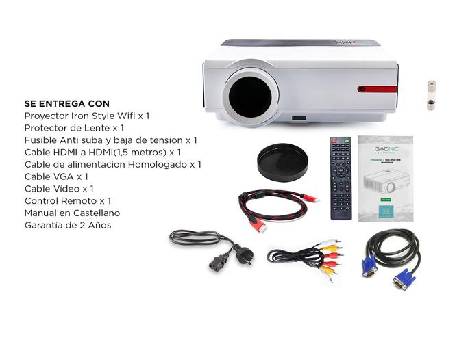 Proyector Gadnic Iron Style Wifi 5500 Lúmenes Android USB HDMI Sinto TV - 6