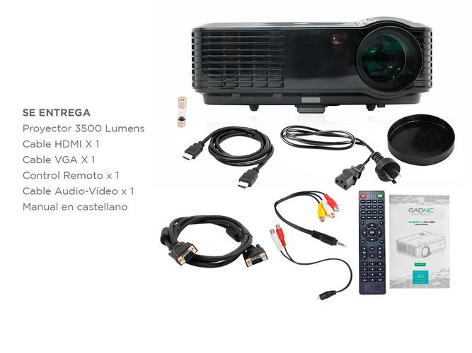 Proyector Gadnic Panoramic 2 3500 Lúmenes Sinto TV + Soporte de Techo - 6