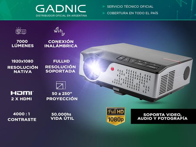Proyector Gadnic Starpro WiFi 7000 Lúmenes HDMI x2 USB VGA - 1