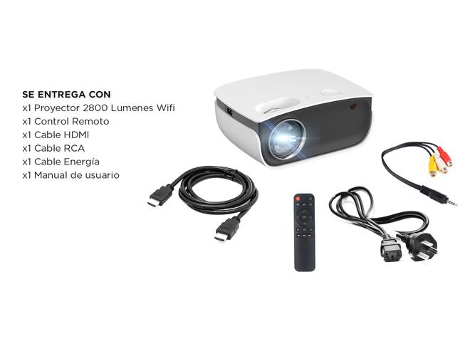 Proyector Gadnic Mini WiFi 2800 Lúmenes HDMI USB AV - 6