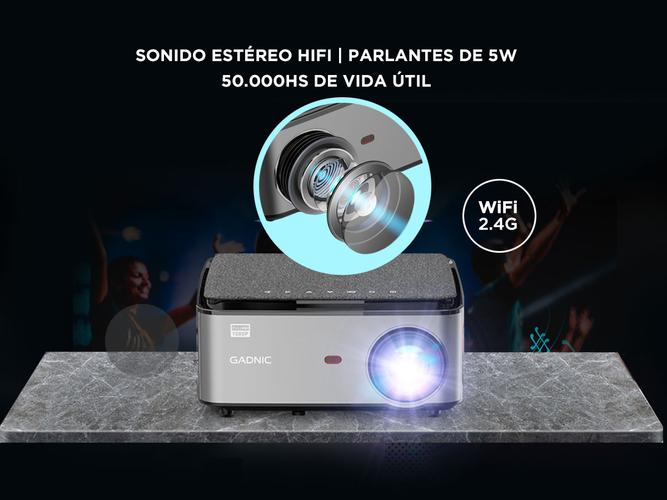 Proyector Gadnic 6000 Lúmenes WiFi Android Bluetooth Filtro HEPA HDMI x 2 USB x 2 - 4