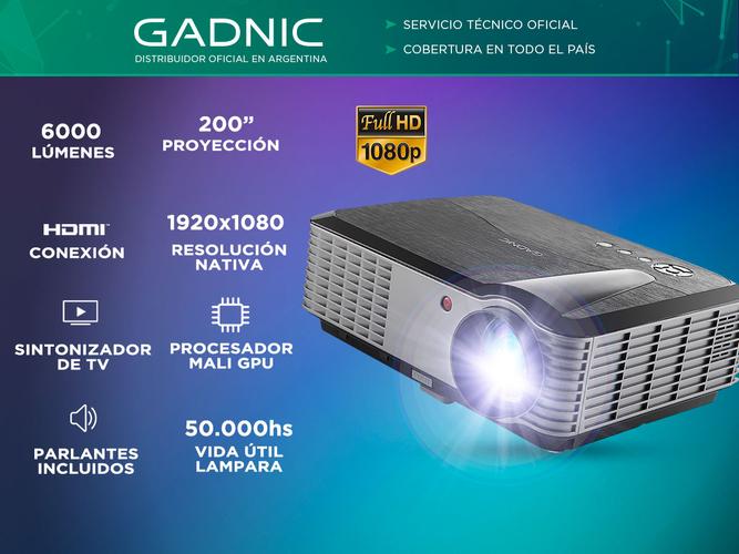 Proyector Gadnic Ultra View WiFi 6000 Lúmenes Android HDMI USB VGA - 1