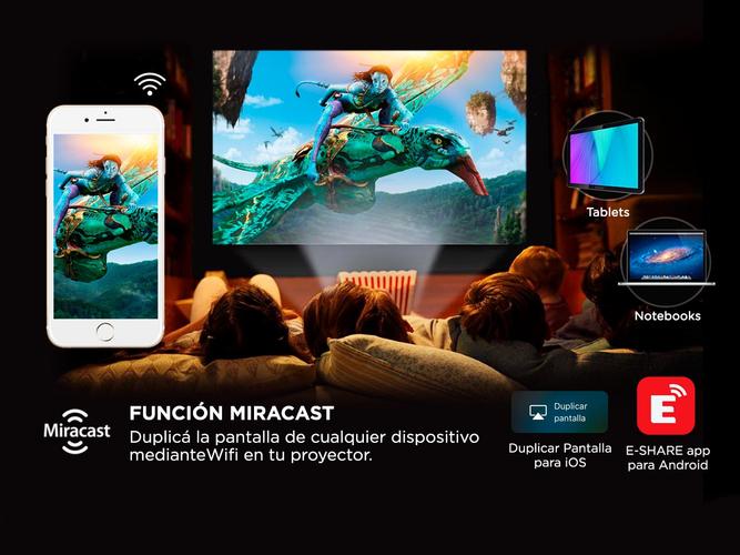 Proyector Gadnic Ultra View WiFi 6000 Lúmenes Android HDMI USB VGA - 4