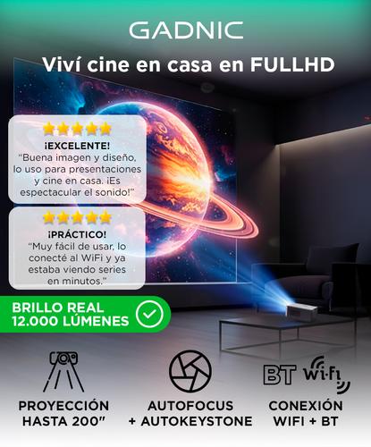 Proyector Gadnic Inalámbrico 12.000 Lúmenes Google TV Auto Keystone AutoFocus WiFi BT - 1