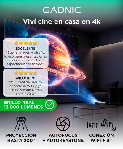 Proyector Gadnic C40 Inalámbrico 400 ANSI Dongle TV Auto Keystone  AutoFocus WiFi BT - 1