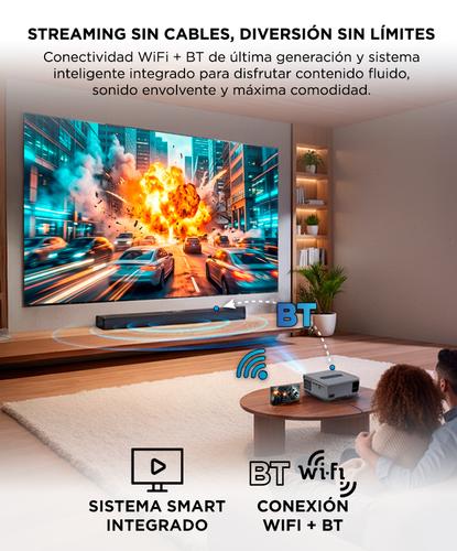 Proyector Gadnic C40 Inalámbrico 400 ANSI Dongle TV Auto Keystone  AutoFocus WiFi BT - 4