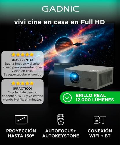 Proyector Gadnic C45 4K 12000 Lúmenes Android TV AutoFocus AutoKeystone Bolso Transportador HDMI 15mts Outlet - 1