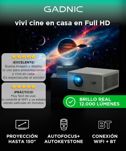Proyector Gadnic C45 FHD 12000 Lúmenes Android TV AutoFocus AutoKeystone Bolso Transportador Cable HDMI - 1