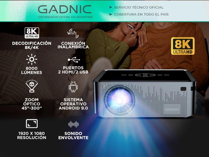 Proyector Gadnic Full HD 1080p LED 8000 Lúmenes WiFi Bluetooth - 1