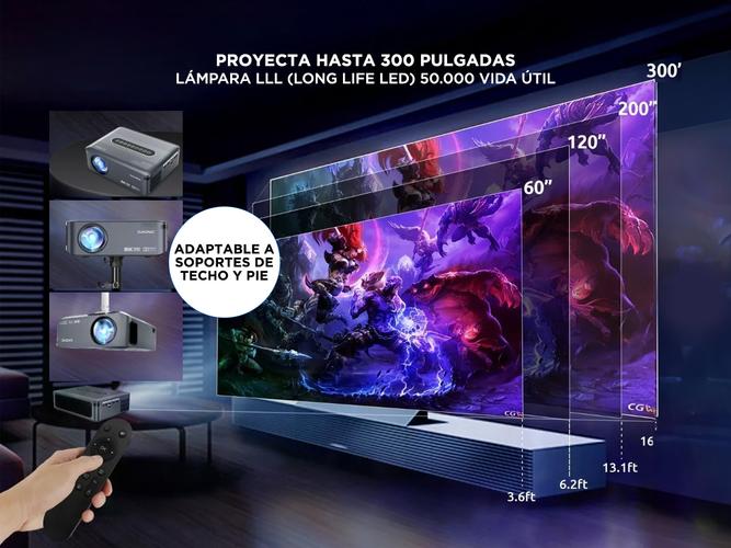 Proyector Gadnic Full HD 1080p LED 8000 Lúmenes WiFi Bluetooth - 4