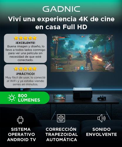 Proyector Gadnic Full HD 1080p LED 8000 Lúmenes WiFi Bluetooth - 1