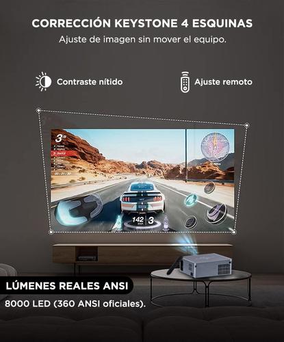 Proyector Gadnic Full HD 1080p LED 8000 Lúmenes WiFi Bluetooth - 3