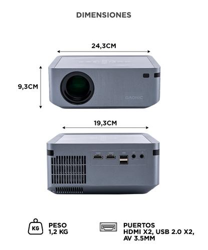 Proyector Gadnic Full HD 1080p LED 8000 Lúmenes WiFi Bluetooth - 5