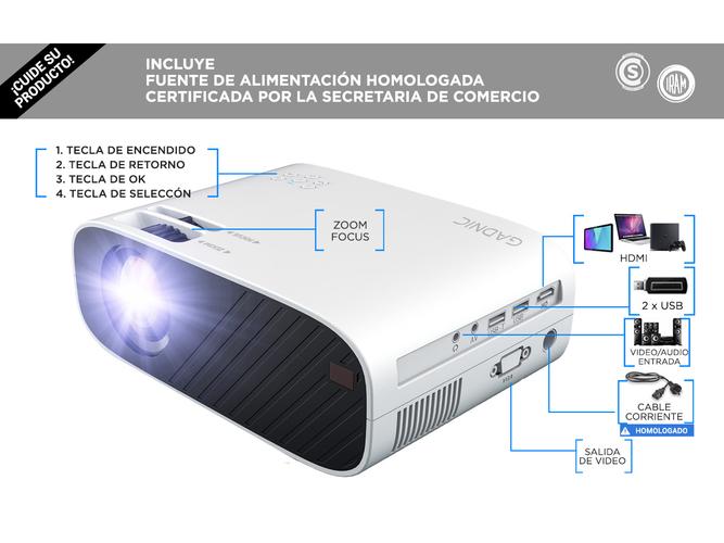 Proyector Full Hd Gadnic Con 5500 Lumenes Outlet - 2