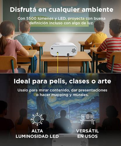 Proyector Full Hd WiFi Gadnic 5500 Lúmenes Portátil - 4