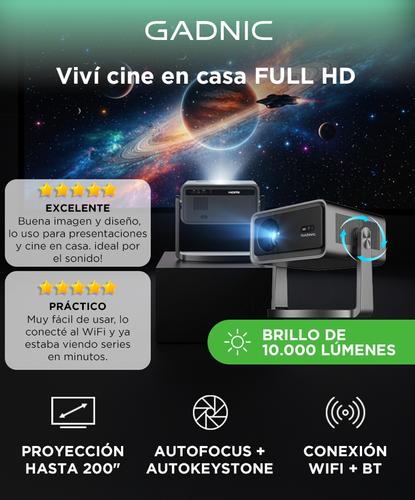 Proyector Gadnic FULL HD 10000 Lúmenes AutoFocus AutoKeystone Android 12 Cable HDMI 15mts - 1