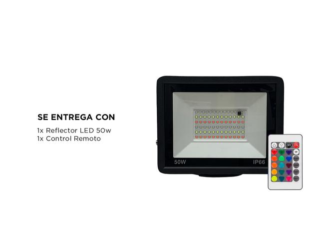 Reflector LED 50W RGB Gadnic Exterior Con Control Remoto  - 5