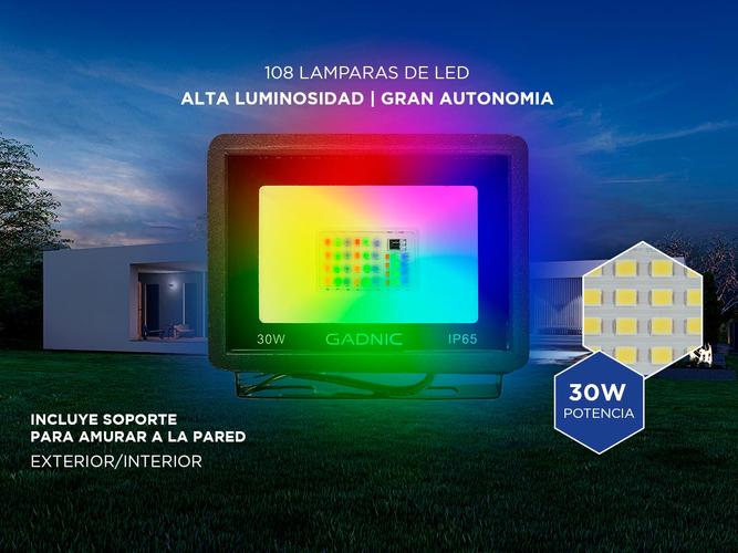  Reflector Led RGB Gadnic Para Interior Exterior 30w - 3