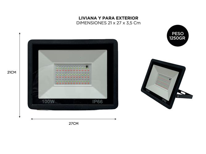 Reflector Led RGB Gadnic Para Exterior Alta Potencia 90w - 5